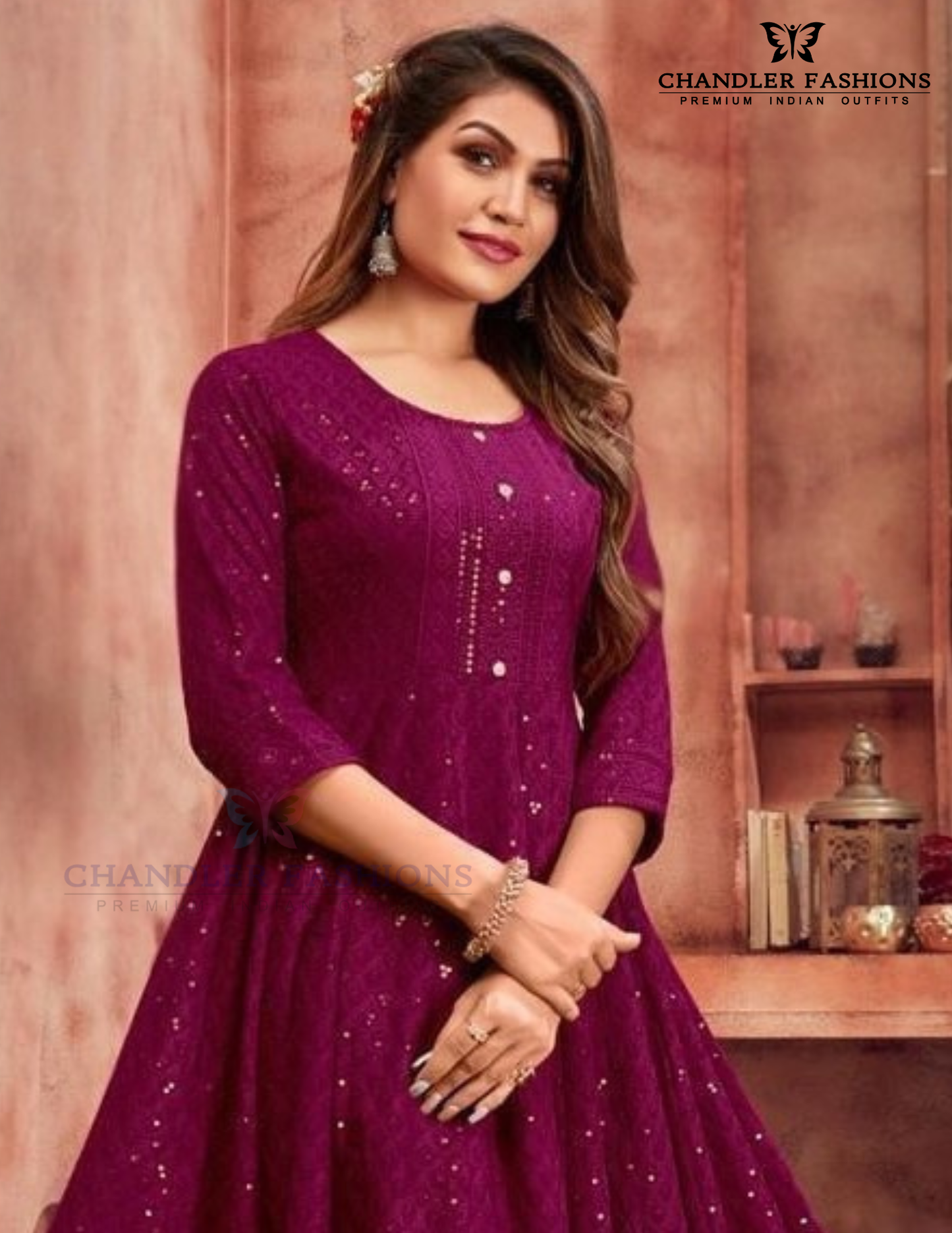 Magenta Color Anarkali Gown For Women Near Me