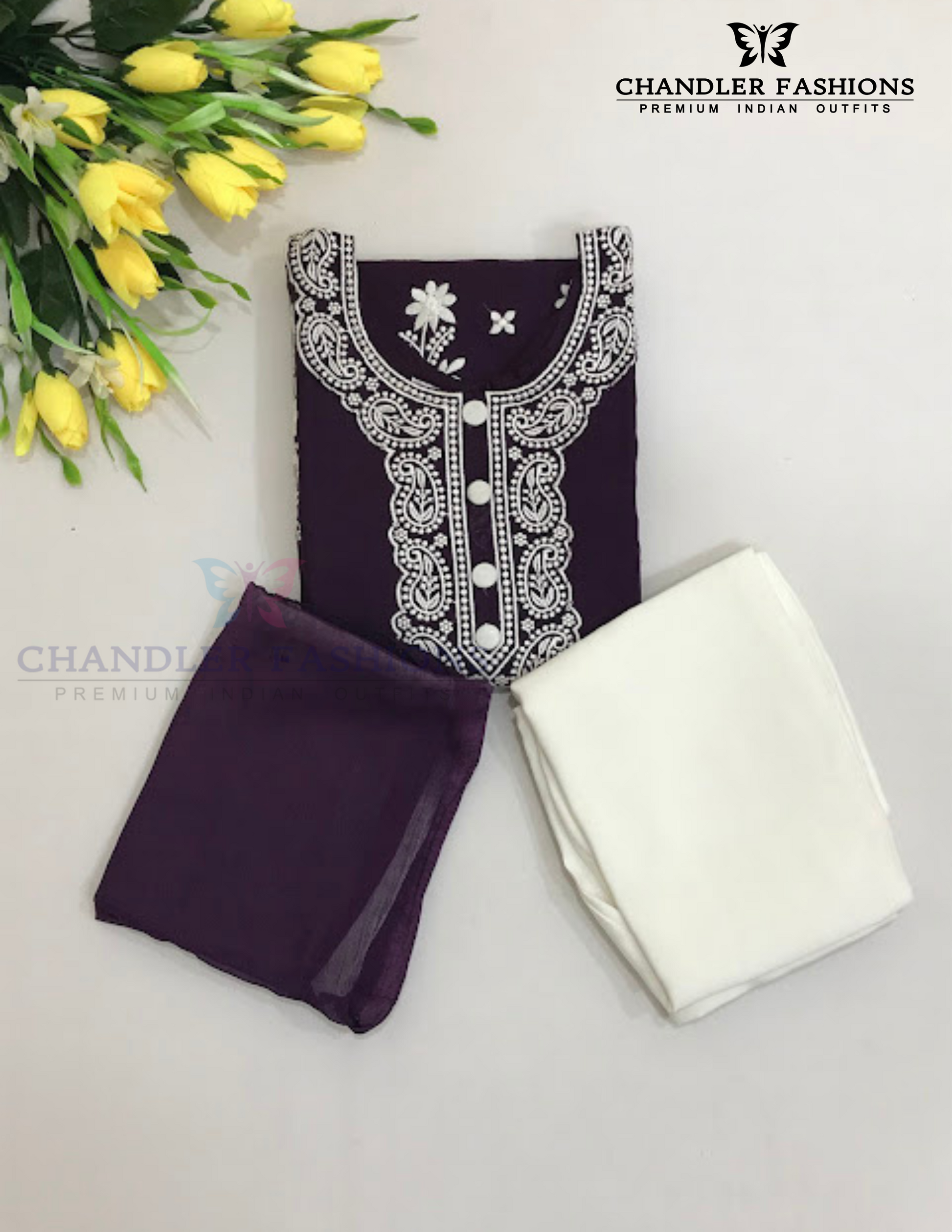 Gorgeous Purple Color Cotton Kurti Suits In Mesa