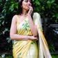 Yellow Color Japan Satin With Printed Work Saree In USA