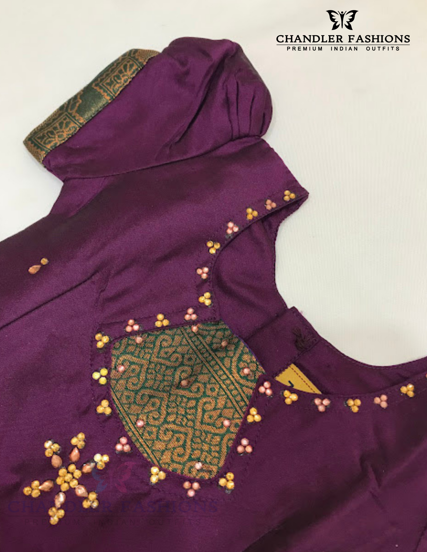 Beautiful Purple Color Art Silk Langa Set With Stone Work In Chandler