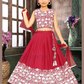 Wonderful Dark Pink Color Embroidery Work Choli Set With Dupatta For Girls
