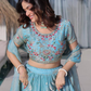 Sky Blue Color Fendi Silk With Embroidery Work Lehenga Choli In USA