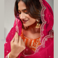 Attractive Orange Color Roman Silk Salwar Suits Near Me