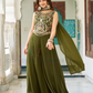 Charming Mehendi Green Color Star Georgette Palazzo Suits Near Me