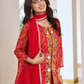 Red Color Georgette With Bandhej Print And Embroidery Palazzo Suits In USA