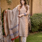 Stunning Beige Color Viscose With Printed Work Salwar Suits With Dupatta For Women