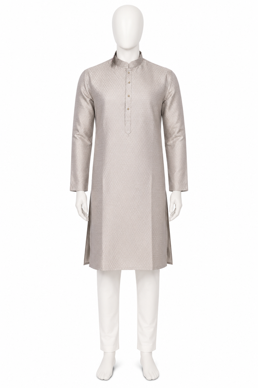 Beautiful Purple Color Cotton With Self Design Kurta Suits For Men