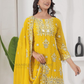 Yellow Color Georgette With Embroidery And Sequins Work Palazzo Suits Near Me