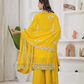 Yellow Color Georgette With Sequins Work Palazzo Suits In USA