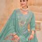 Sea Green Chinon Embroidery Work Palazzo Suits Near Me