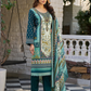 Elegant Teal Blue Color Cotton Blend With Printed Work Salwar Suits For Women