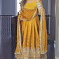 Graceful Golden Yellow Heavy Chinon Silk Kurti Suit With Embroidery Work