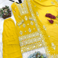 Yellow Color Georgette Palazzo Suits In Tempe