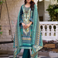 Teal Blue Color Cotton Blend With Printed Work Salwar Suits In USA