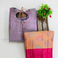 Light Purple And Peach Color Silk Langa sets With Zari Work In USA