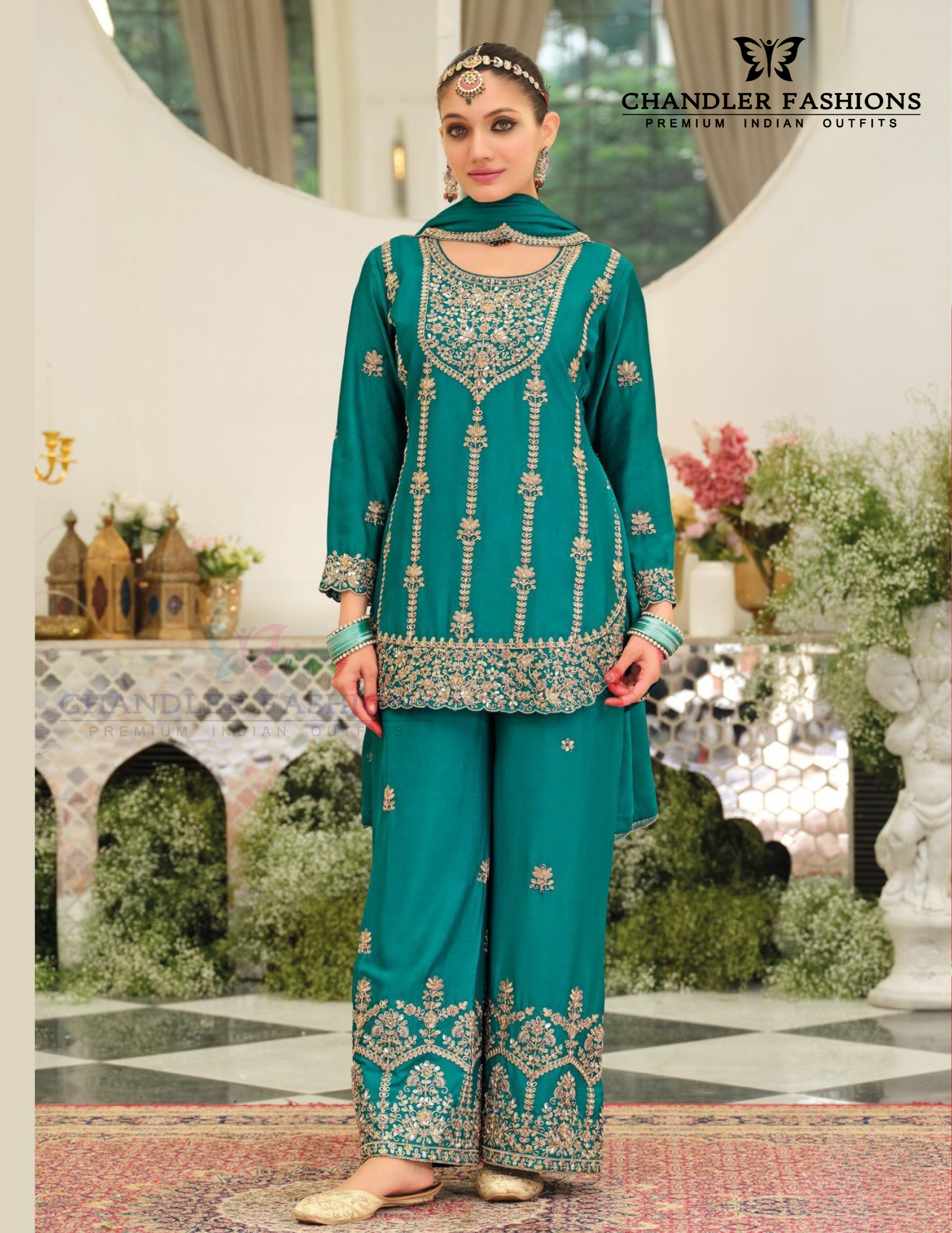 Embroidery Work Palazzo Suits Near Me