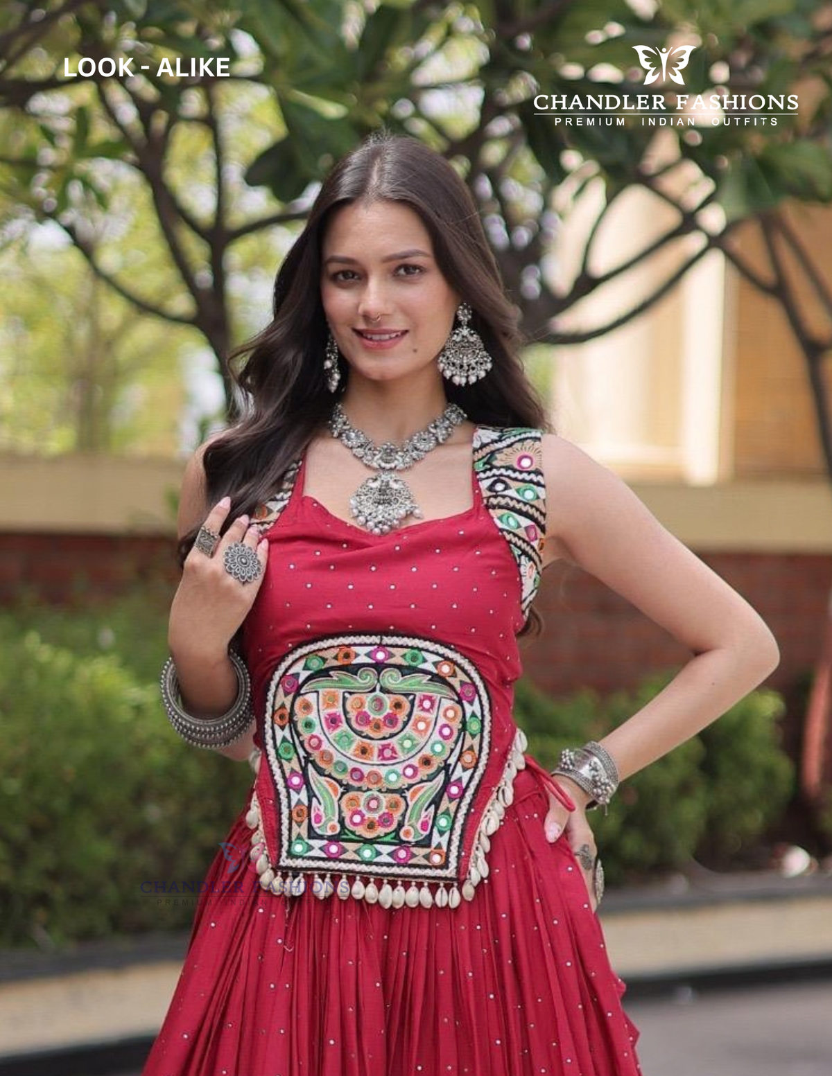 Gamthi And Mirror Work Chaniya Choli In Yuma