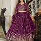 Purple Color Faux Georgette Sequins Work Lehenga With Dupatta In Near Me