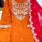 Orange Color Roman Silk Salwar Suits In USA