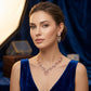 Exquisite White Stone Gold Plated Necklace And Earrings Set