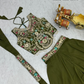 Green Color Thread Embroidery Work Palazzo Suits In Suncity