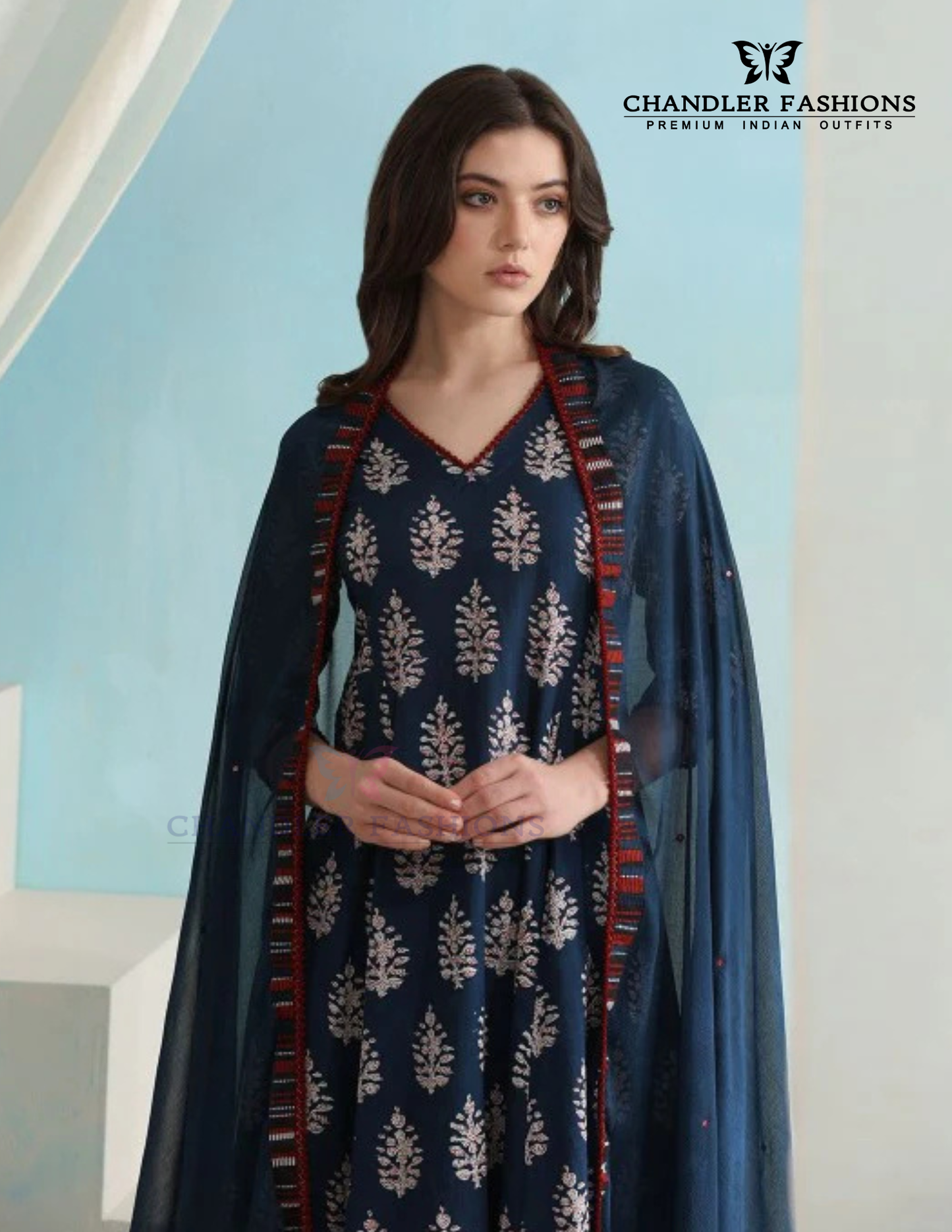   Viscose With Floral Printed Work Salwar Suits With Dupatta In Mesa