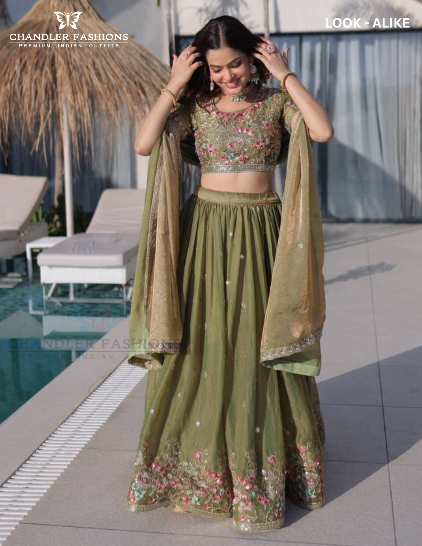 Pista Green Color Fendi Silk With Embroidery And Thread Work Lehenga Choli Near Me