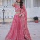Light Pink Color Fendi Silk With Embroidery And Sequins Work Lehenga In USA
