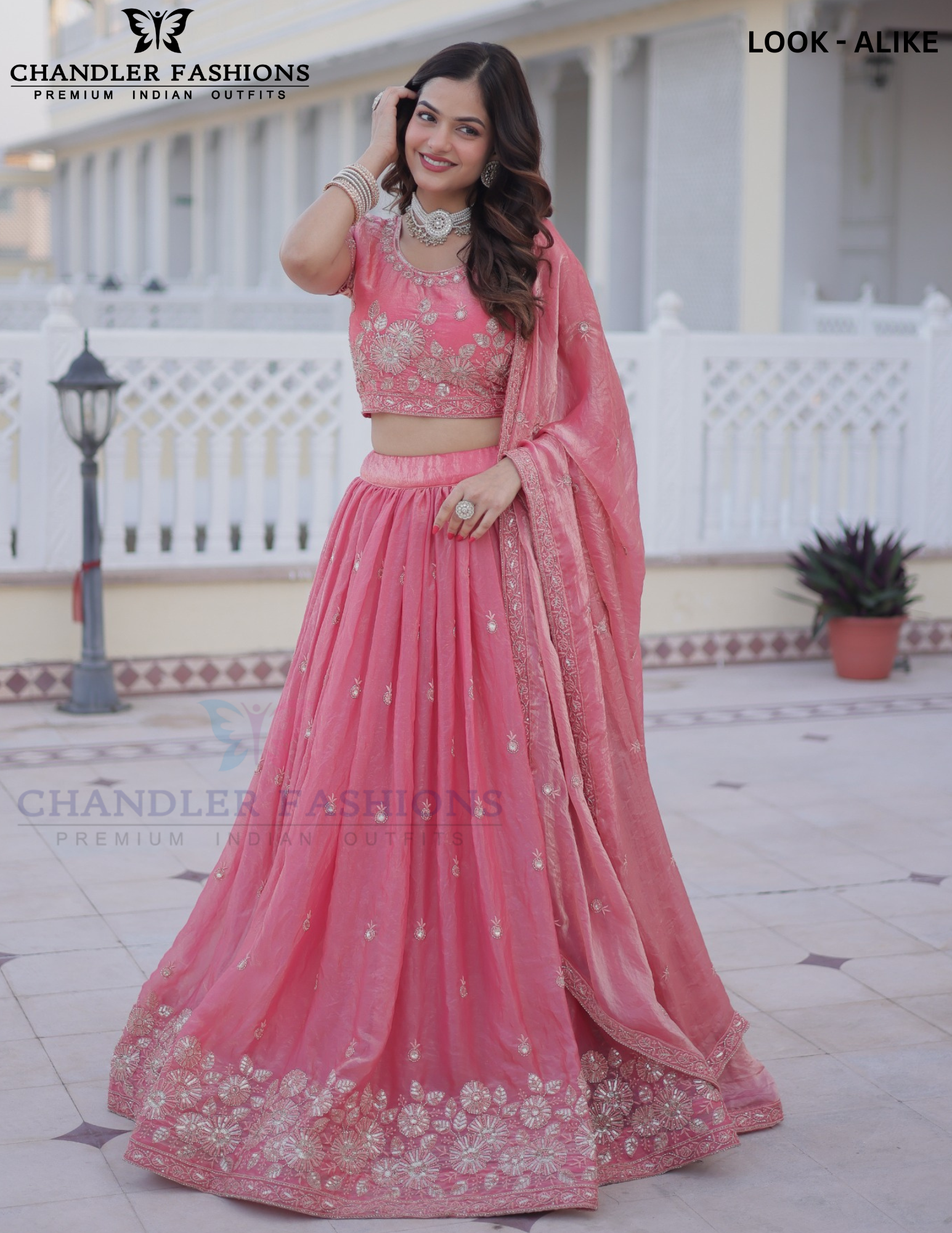 Light Pink Color Fendi Silk With Embroidery And Sequins Work Lehenga In USA