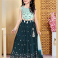Charming Sea Blue Color Embroidery And Sequins Work Choli Set With Dupatta For Girls
