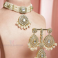White Color Stone Gold Plated With Pearl Design Choker In USA
