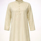 Amazing Yellow Color Cotton With Self Design Kurta Suits For Men