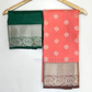 Peach Color Pure Kanchi Silk Gold Zari Work Saree In USA