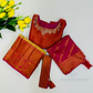 Pleasing Pink Color Art Silk Choli Sets With Stone Work And Belt In Tempe
