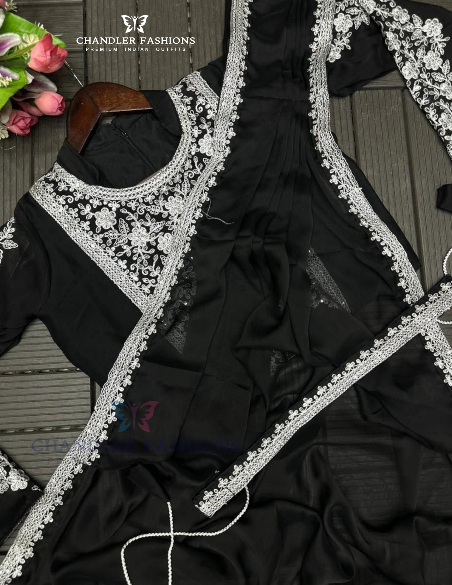 Black Color Heavy Rangoli Ready To Wear Saree In USA