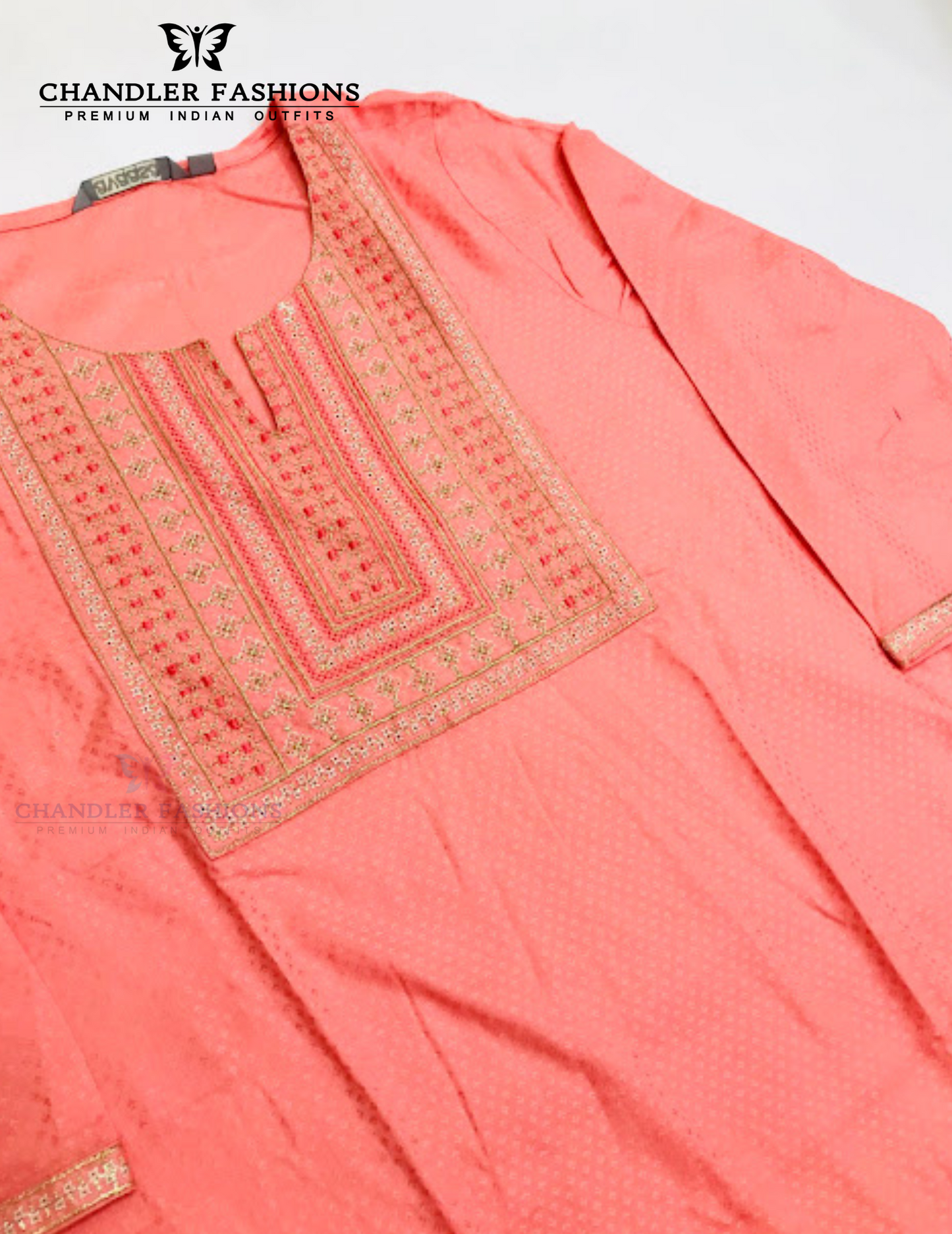 Charming Peach Cotton Kurti For Mesa
