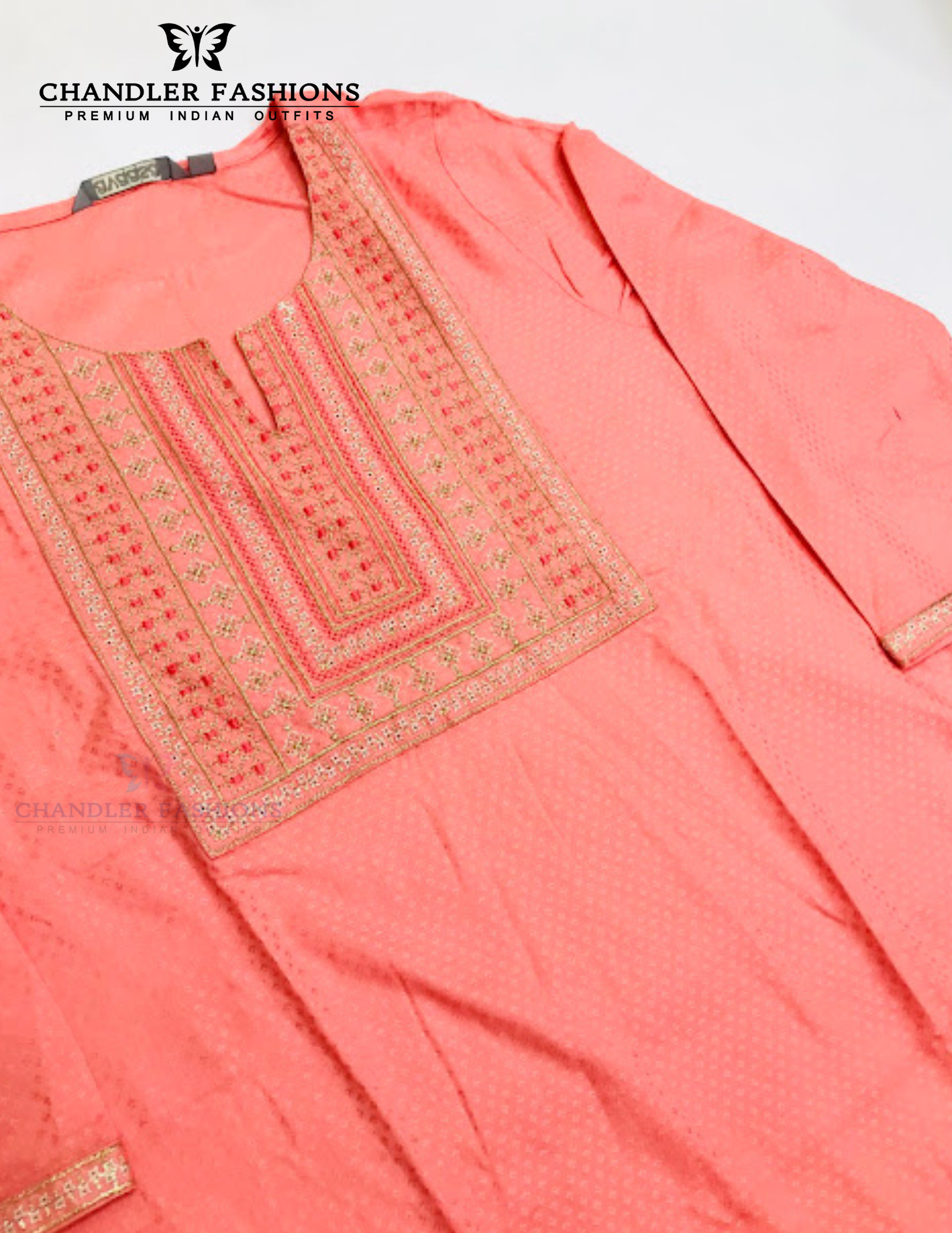 Charming Peach Cotton Kurti For Mesa