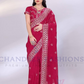 Wonderful Red Color Gold Tussar Sequins Saree With Embroidery Work