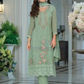 Alluring Light Green Color Chinon With Embroidery Work Salwar Suits For Women