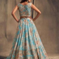  Light Blue Color Rose Printed and Lehenga In Yuma