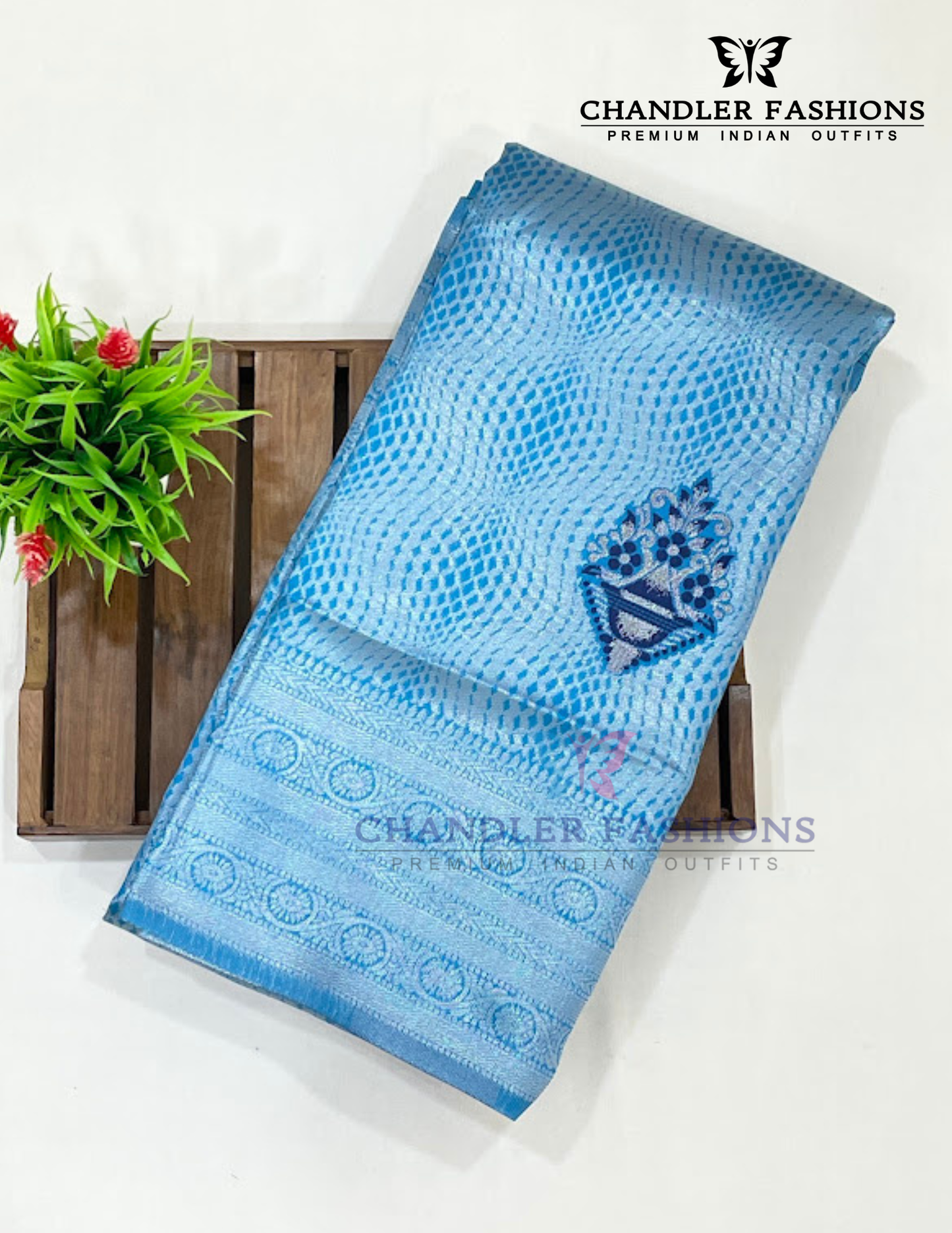 Sky Blue Color Art Silk Saree With Dark Blue Color Rich Pallu In Chandler