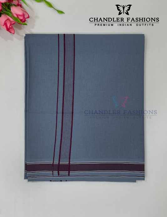 Beautiful Gray Color Cotton Dhoti For Men