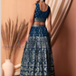 Blue Color Georgette Printed Work Lehenga Choli In Sedona
