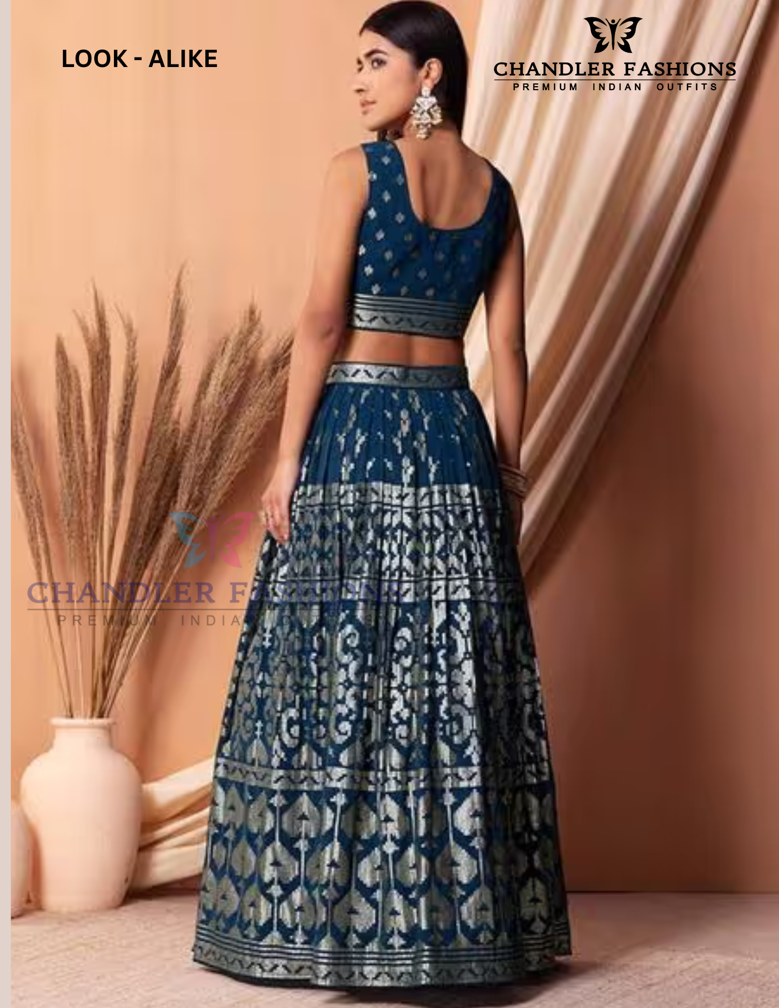 Blue Color Georgette Printed Work Lehenga Choli In Sedona