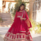 Rani Pink Color Faux Blooming With Embroidery Work Gown Near Me