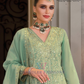 Light Green Color Shimmer With Embroidery Work Palazzo Suits And Dupatta In USA