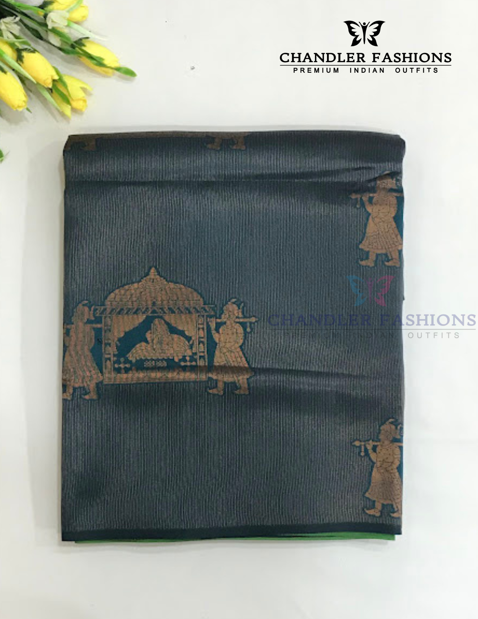 Amazing Green Color Art Silk Saree With Zari Work In Chandler