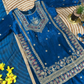 Blue Color Palazzo Suits In Surprise