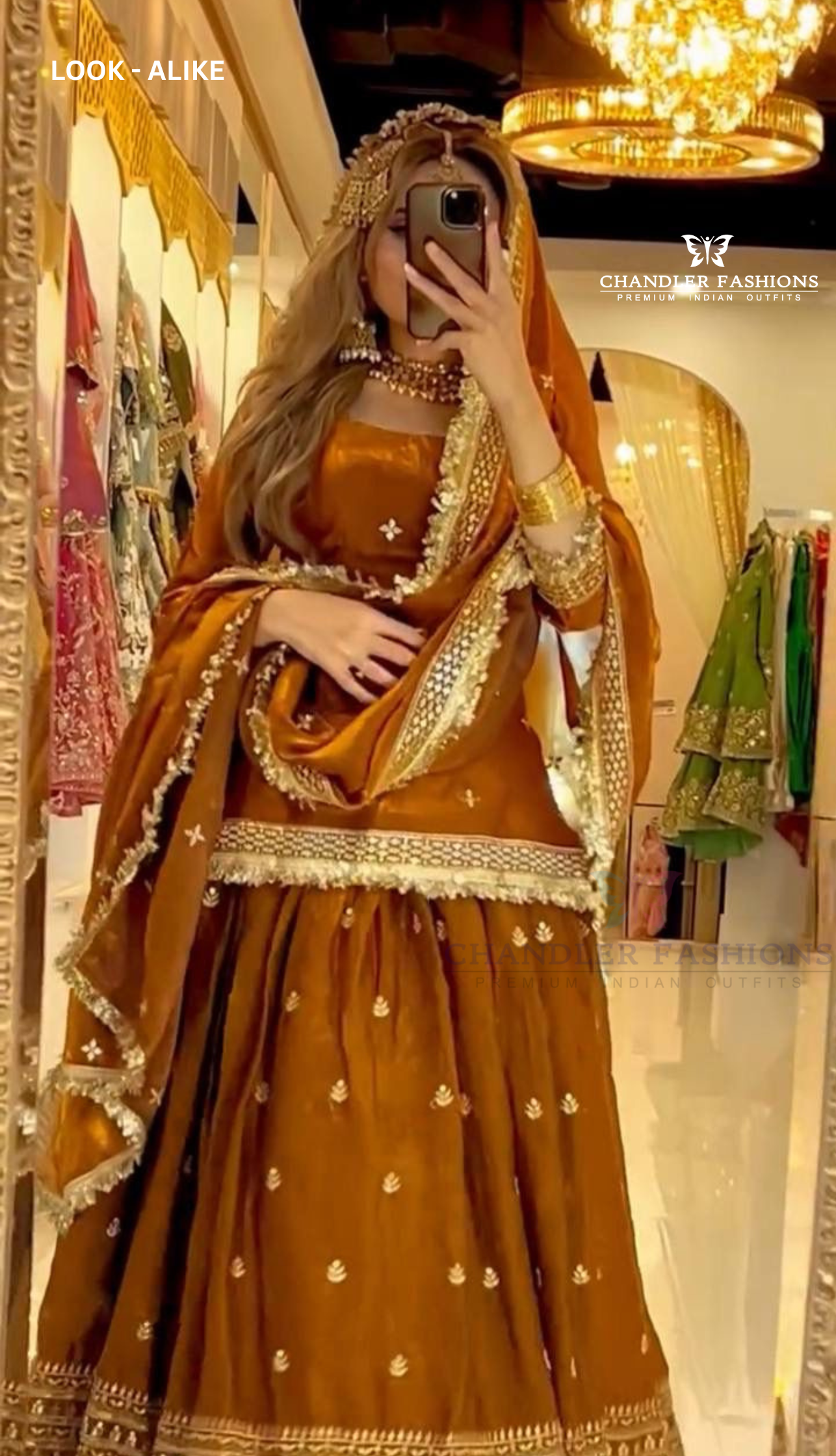 Alluring Mustard Brown Color Heavy Chinon Silk Lehenga Choli With Embroidery And Sequins Work