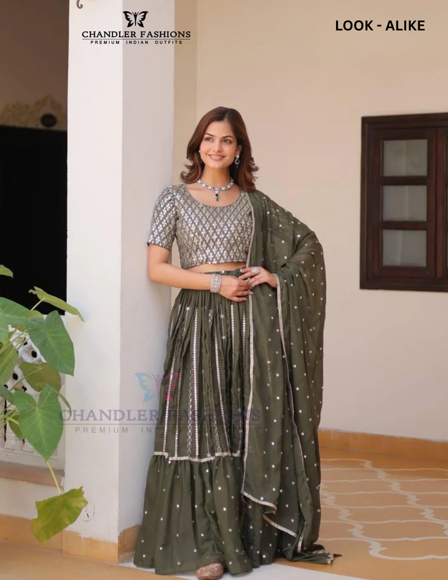 Appealing Green Color Georgette Lehenga Choli With Embroidery Work Near Me